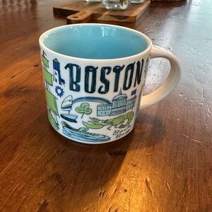 Starbucks Boston Mug with Blue and Green Design